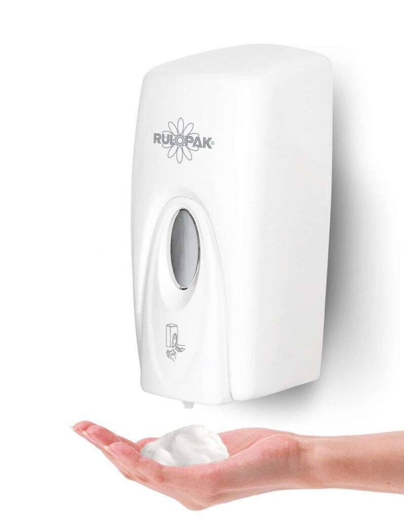 Distributeur manuel de savon mousse à cartouche 1000 ml blanc, vue 2